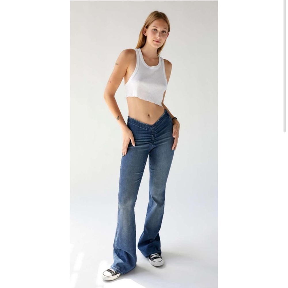 BDG Urban Outfitters Denim Pants | BDG Scrunch Low V Front Flare Jeans | 24